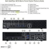 Refurbished & Upgraded Dell OptiPlex 3070 Micro i5 9500T 9th Gen 16GB RAM 256GB NVME SSD & 250GB SSD Mini Desktop PC Windows 11 Pro