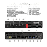 Refurbished & Upgraded Lenovo ThinkCentre M720q Tiny i7 9th i7-9700T 16GB RAM 256GB NVME SSD & 250GB SSD Mini Desktop PC Windows 11 Pro
